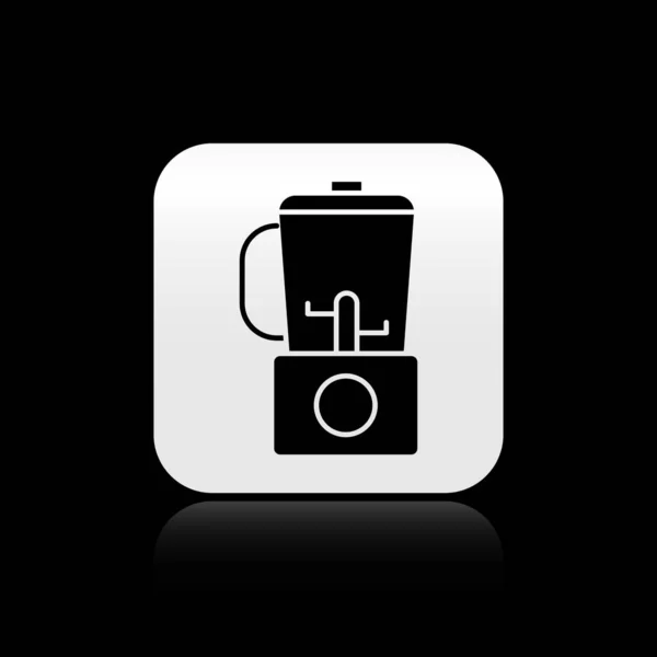 Черный Blender Значок Изолирован Черном Фоне Кухня Электрический Стационарный Блендер — стоковый вектор