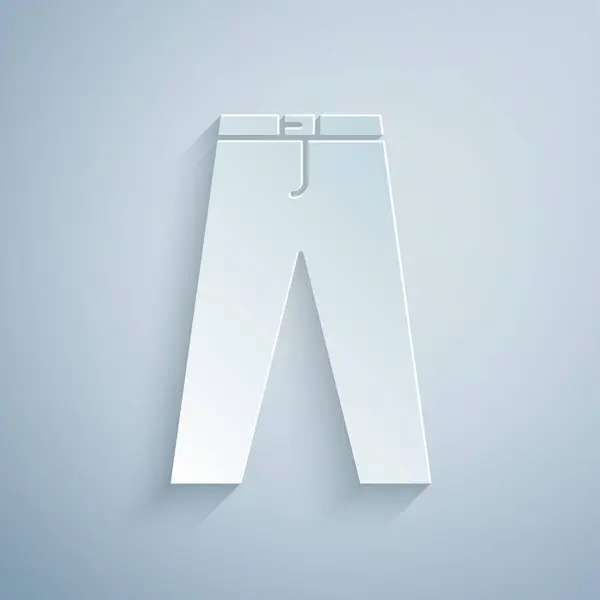 Papier Découpé Pantalon Icône Isolé Sur Fond Gris Style Art — Image vectorielle