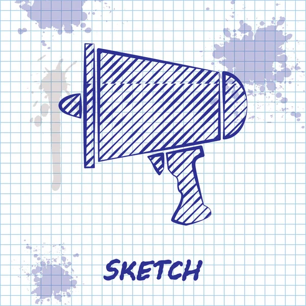 Sketch Line Spread Word Megaphone Icon Isolated White Background Vector — 스톡 벡터
