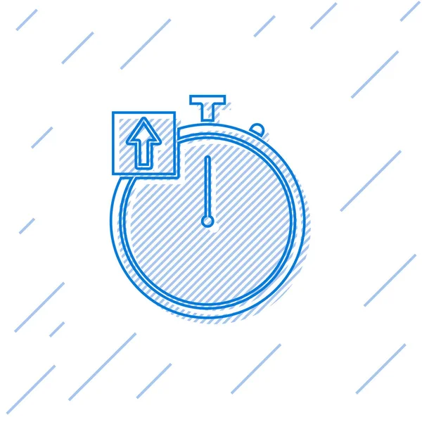 Μπλε Γραμμή Stopwatch Εικονίδιο Απομονώνονται Λευκό Φόντο Χρονόμετρο Χρονόμετρο Εικονογράφηση — Διανυσματικό Αρχείο