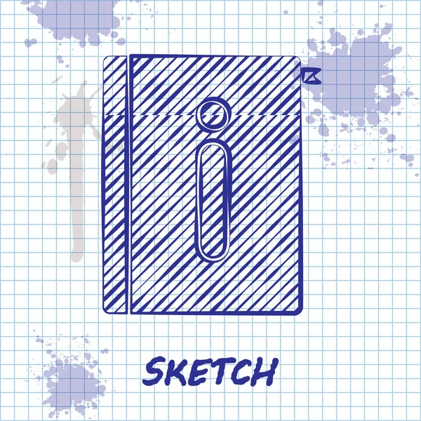 Sketch Line Icône Manuel Utilisateur Isolée Sur Fond Blanc Guide — Image vectorielle