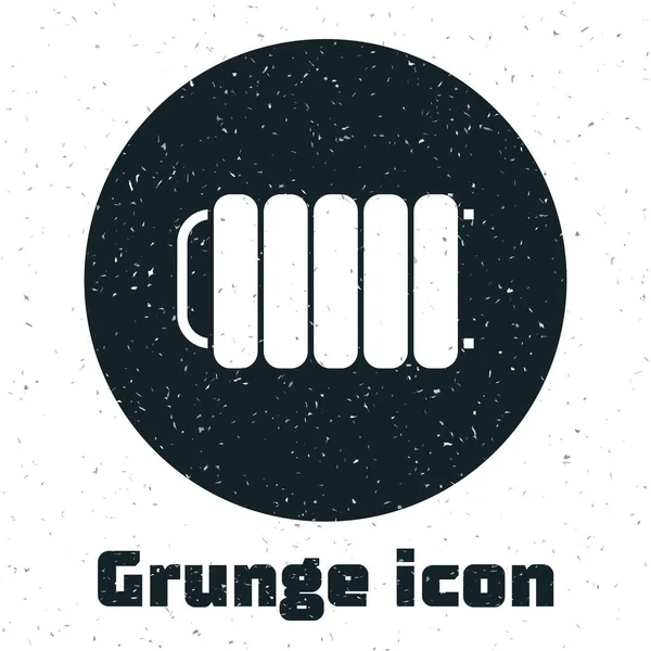 Grunge Calefacción Icono Del Radiador Aislado Sobre Fondo Blanco Ilustración — Vector de stock