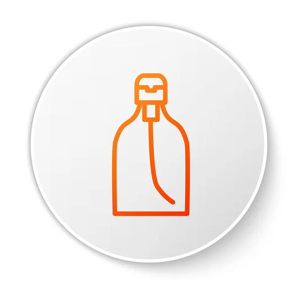 Linea Arancione Flacone Sapone Liquido Antibatterico Con Icona Dispenser Isolata — Vettoriale Stock