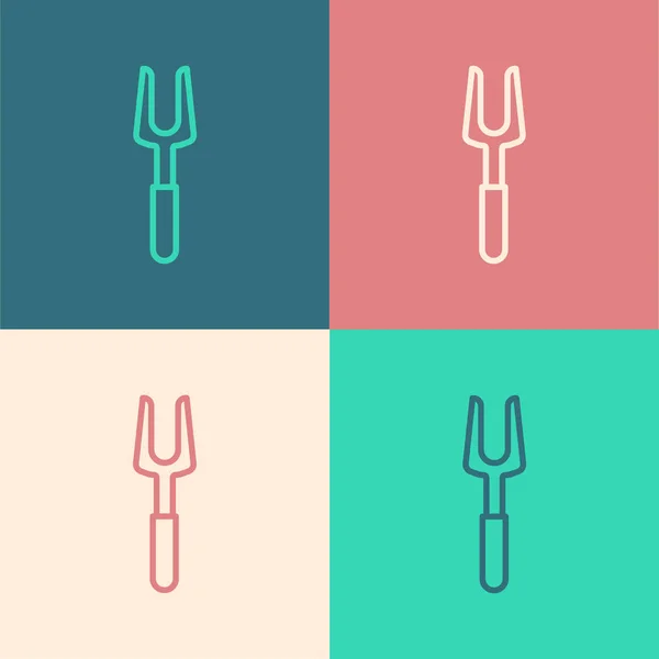Color Line Barbecue Fork Icon Isolated Color Background Bbq Fork — 스톡 벡터