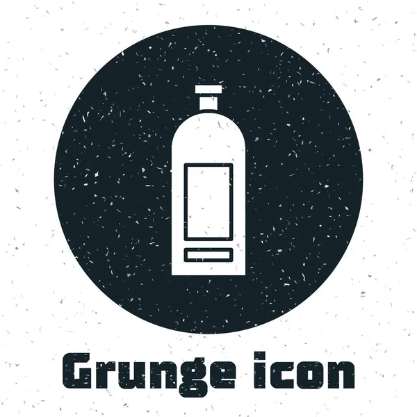 Grunge Botella Champú Icono Aislado Sobre Fondo Blanco Ilustración Vectorial — Vector de stock