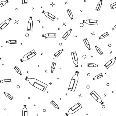 Siyah çizgi kremi ya da losyon kozmetik tüp ikonu beyaz arka planda izole edilmiş pürüzsüz desen. Erkekler için vücut bakım ürünleri. Vektör İllüstrasyonu