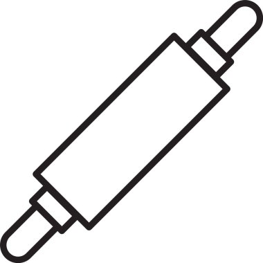 Siyah çizgi yuvarlanan pin simgesi beyaz arkaplanda izole edildi. Vektör İllüstrasyonu