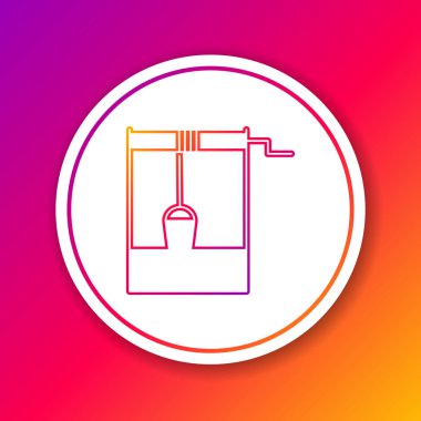 Renk çizgisi Bir kova ve içme suyu ikonu ile Renk arkaplan izole. Çember beyaz düğme. Vektör İllüstrasyonu