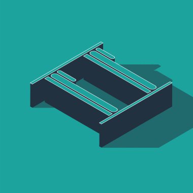 Isometric Ranza ikonu yeşil arka planda izole edildi. Vektör İllüstrasyonu