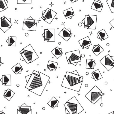 Siyah çizgi zarf simgesi beyaz arkaplanda izole edilmiş pürüzsüz desen. E- posta mektup sembolü. Vektör İllüstrasyonu