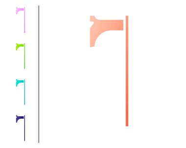 Mercan Ortaçağ balta simgesi beyaz arka planda izole edildi. Savaş baltası, cellat baltası. Ortaçağ silahı. Renk simgelerini ayarla. Vektör İllüstrasyonu