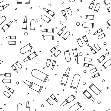 Siyah çizgi ruj simgesi beyaz arkaplanda izole edilmiş kusursuz desen. Vektör İllüstrasyonu