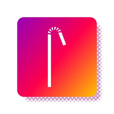 Beyaz arkaplanda izole edilmiş plastik saman simgesi. Kare renk düğmesi. Vektör İllüstrasyonu