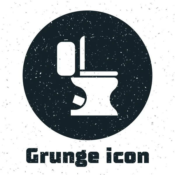 Grunge Toilet Bowl Icon Isolated White Background Vector Illustration — Stock Vector