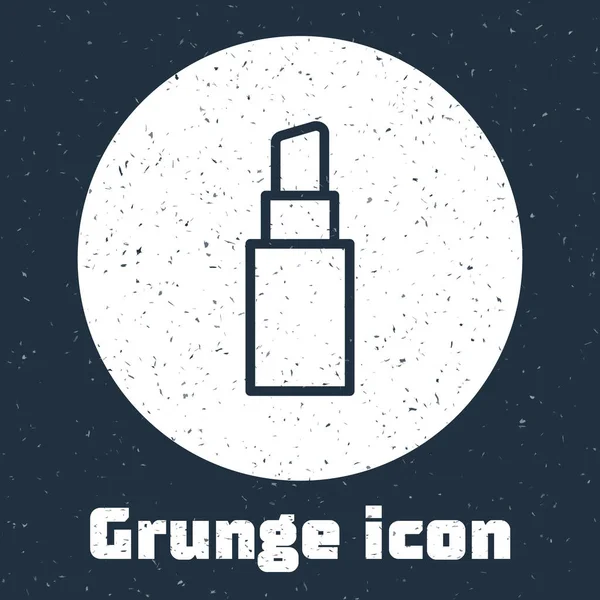 Icône Grunge Line Rouge Lèvres Isolé Sur Fond Gris Dessin — Image vectorielle