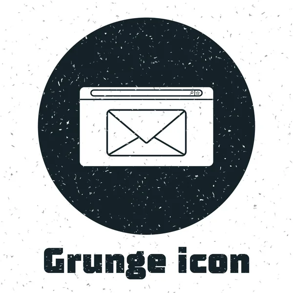Grunge Post Und Mail Symbol Isoliert Auf Weißem Hintergrund Umschlag — Stockvektor