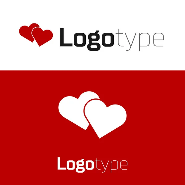 Rotes Herzsymbol Isoliert Auf Weißem Hintergrund Romantisches Symbol Verbunden Verbinden — Stockvektor