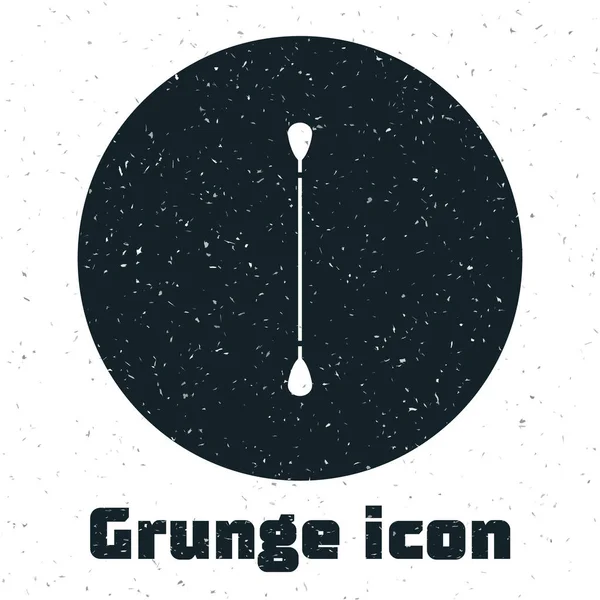 Algodón Grunge Hisopo Para Orejas Icono Aislado Sobre Fondo Blanco — Archivo Imágenes Vectoriales