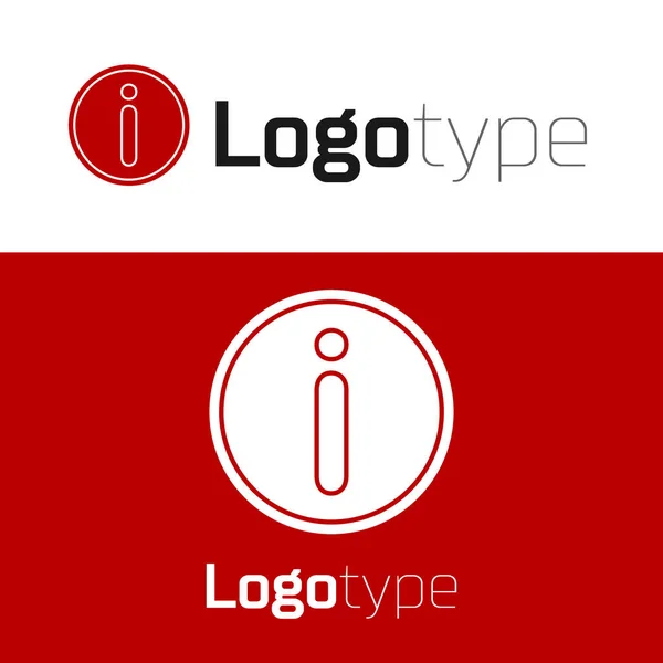 Rode Informatie Pictogram Geïsoleerd Witte Achtergrond Logo Ontwerp Template Element — Stockvector