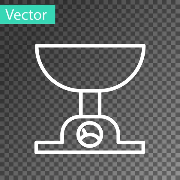 Weiße Linie Elektronische Waagen Auf Transparentem Hintergrund Isoliert Gewichtsmessgeräte Vektorillustration — Stockvektor