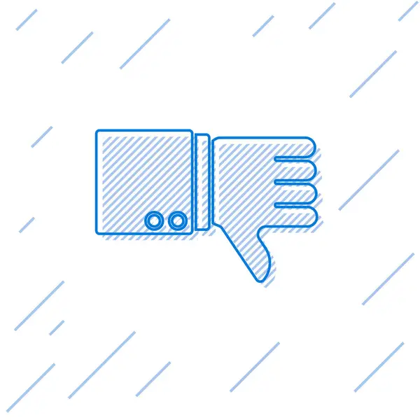 Blue Line Dislike Icon Isolated White Background Vector Illustration — 스톡 벡터