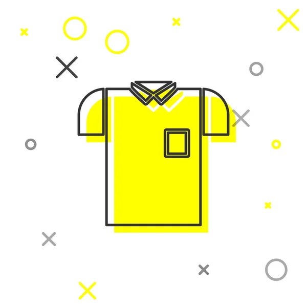 Grey Line Polo Shirt Icon Isolated White Background Vector Illustration — 스톡 벡터