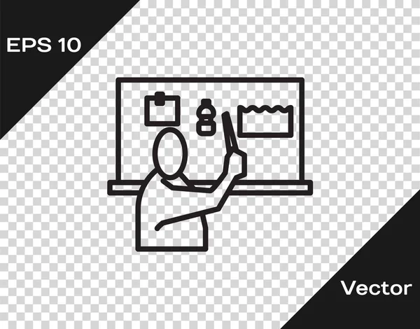 Línea Negra Detenga Icono Contaminación Plástica Aislado Sobre Fondo Transparente — Vector de stock