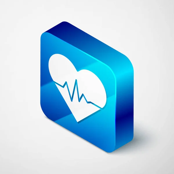 Isometric Heart Rate Icon Isolated White Background Heartbeat Sign Heart — Stock Vector