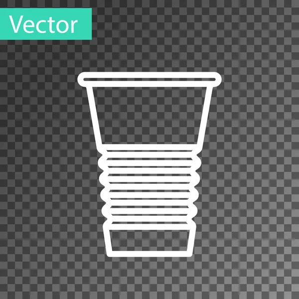 Weiße Linie Papierglassymbol Isoliert Auf Transparentem Hintergrund Soda Glas Vorhanden — Stockvektor