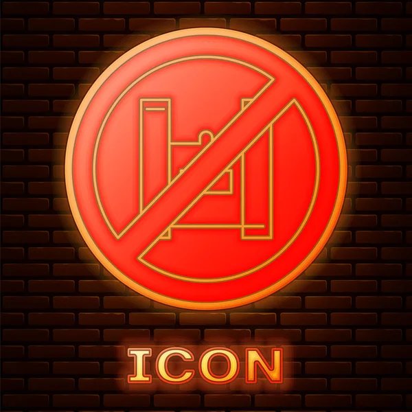 Świecący Neon Powiedz Nie Plastikowych Toreb Plakat Ikona Izolowane Tle — Wektor stockowy