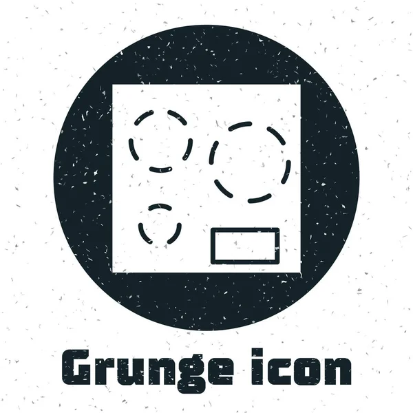 Grunge Icono Estufa Eléctrica Aislado Sobre Fondo Blanco Signo Cocina — Vector de stock