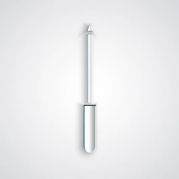 Icône Taille Couteau Papier Isolé Sur Fond Gris Style Art — Image vectorielle