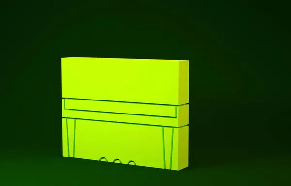 Žluté křídlo ikona izolované na zeleném pozadí. Hudební nástroj. Minimalismus. 3D ilustrace 3D vykreslení — Stock fotografie