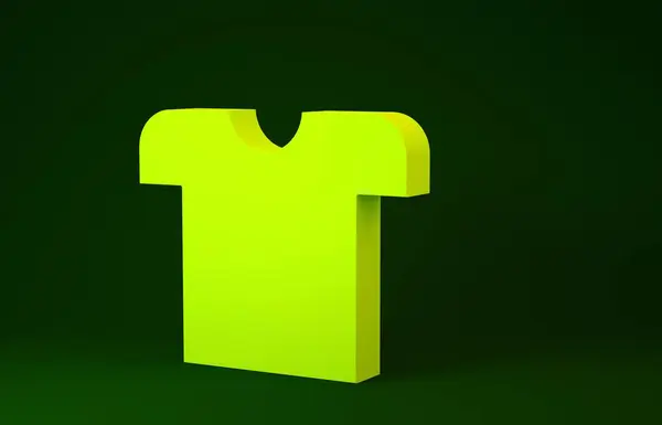 Gelbes T-Shirt-Symbol isoliert auf grünem Hintergrund. Minimalismus-Konzept. 3D Illustration 3D Renderer — Stockfoto