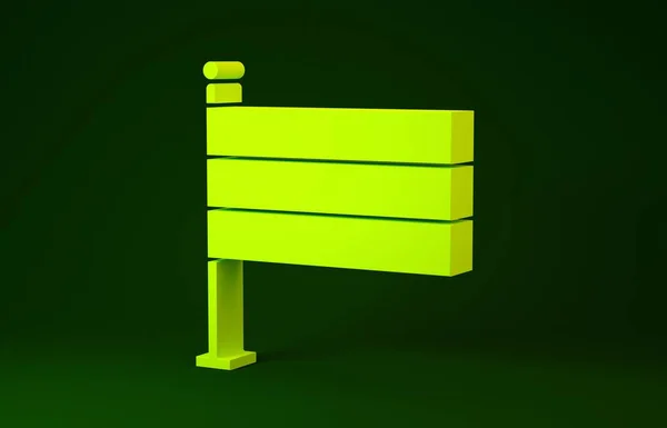 Icono de bandera amarilla de Alemania Nacional aislado sobre fondo verde. Concepto minimalista. 3D ilustración 3D render —  Fotos de Stock
