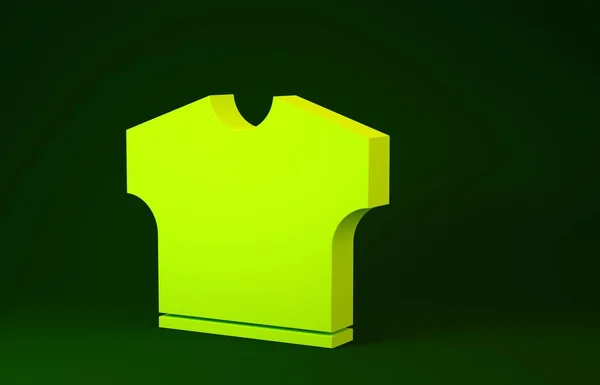 노란 티셔츠 아이콘은 녹색 배경에서 분리되었습니다. 미니멀리즘의 개념입니다. 3d 삽화 3D 렌더링 — 스톡 사진