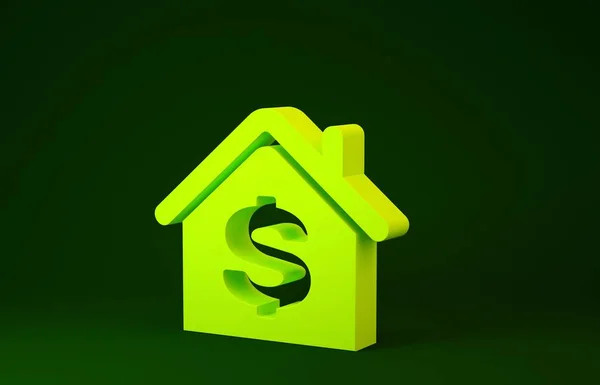 Corte Papel Casa Con Icono Símbolo Del Dólar Aislado Sobre — Vector de