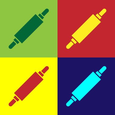 Color Rolling pin icon isolated on color background.  Vector Illustration