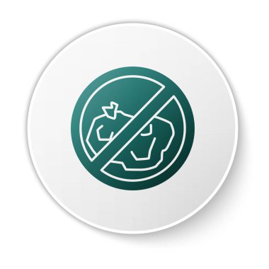 Green No trash icon isolated on white background. White circle button. Vector Illustration