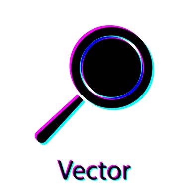 Siyah kızartma tavası simgesi beyaz arkaplanda izole edildi. Kızartma veya kızartma gıda sembolü. Vektör İllüstrasyonu