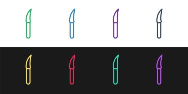 Satır çizgisi simgesi siyah beyaz arkaplanda izole edildi. Çatal bıçak sembolü. Vektör İllüstrasyonu