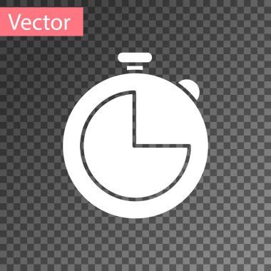Beyaz Mutfak zamanlayıcı simgesi şeffaf arkaplanda izole edildi. Mutfak aletleri. Vektör İllüstrasyonu