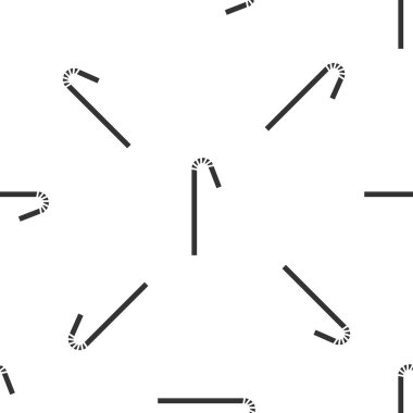Grey Drinking plastic straw icon isolated seamless pattern on white background.  Vector Illustration