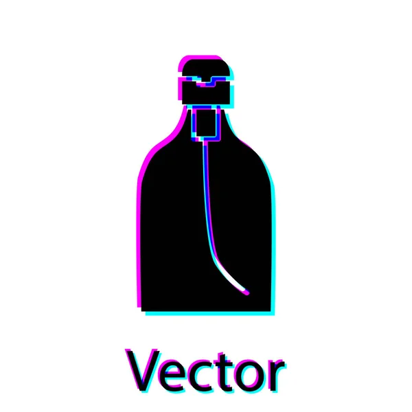 Botella Negra Jabón Líquido Antibacteriano Con Icono Del Dispensador Aislado — Archivo Imágenes Vectoriales