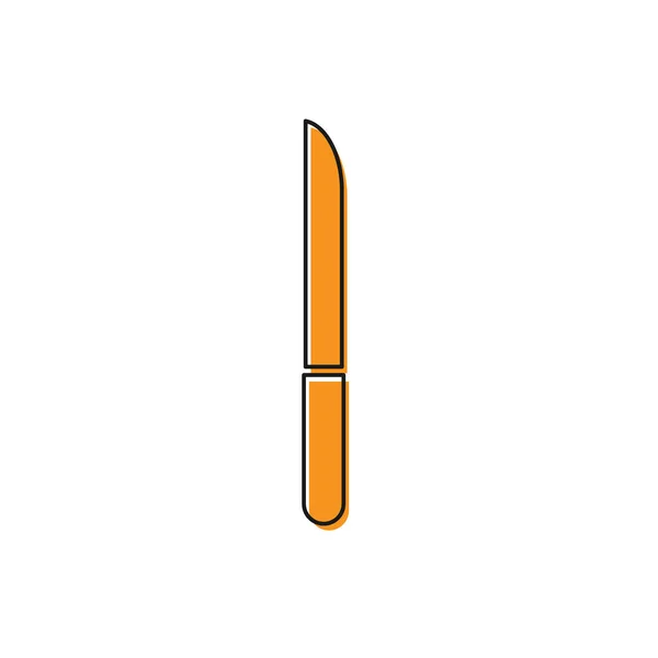 Orange Knife Icon Isolated White Background Cutlery Symbol Vector Illustration — Stock Vector