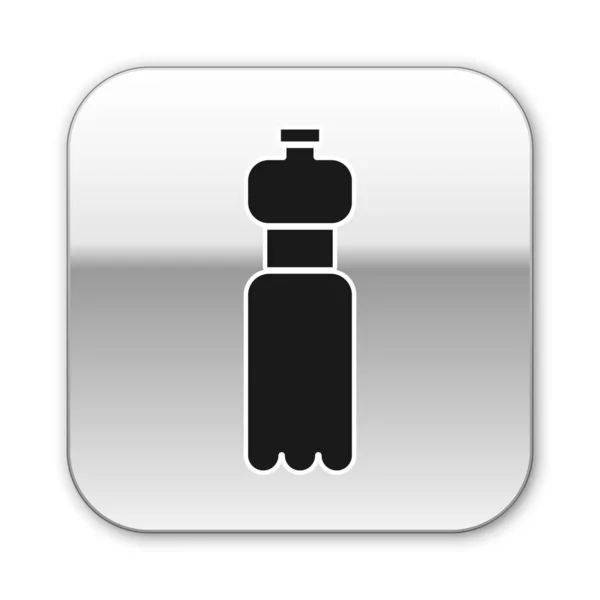 Icono Botella Agua Negra Aislado Sobre Fondo Blanco Signo Bebida — Vector de stock