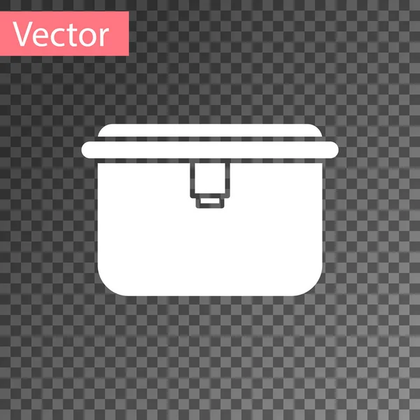 White Lunch Box Icon Isolated Transparent Background Vector Illustration — Stock Vector