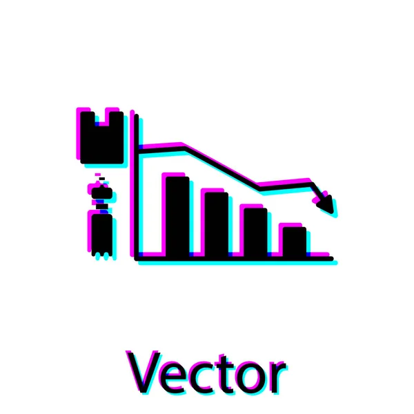 Ícone Infográfico Black Ecology Isolado Fundo Branco Ilustração Vetorial — Vetor de Stock