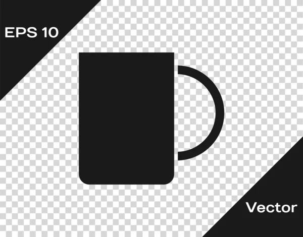 Icono Taza Café Gris Aislado Sobre Fondo Transparente Taza Café — Vector de stock