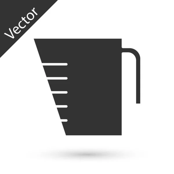 Taza Medición Gris Para Medir Icono Comida Seca Líquida Aislada — Vector de stock